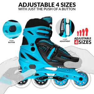 Crazy Inline Skate Blade Size Adjustable Teal