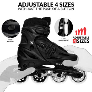 Crazy Inline Skate Blade Size Adjustable Black