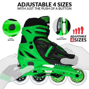 Crazy Inline Skate Blade Size Adjustable Green