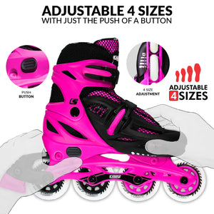 Crazy Inline Skate Blade Size Adjustable Pink
