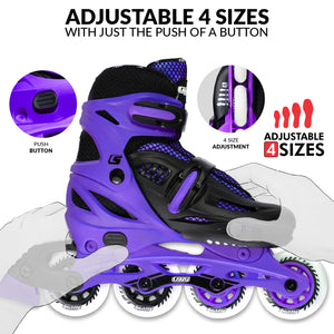 Crazy Inline Skate Blade Size Adjustable Purple