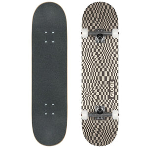 G0 Checked Out 8.0" Complete Skateboard - Black/Off-White