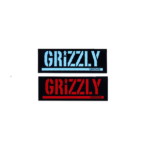 Grizzly Stamp Logo Sticker - Black/Teal