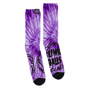 Santa Cruz Mono Splat Slime Balls Mens Crew Socks - Purple