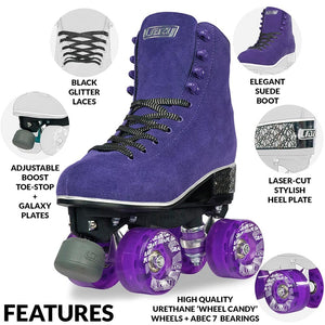 EVOKE SUEDE ROLLER SKATE PURPLE - Skatescool Australia