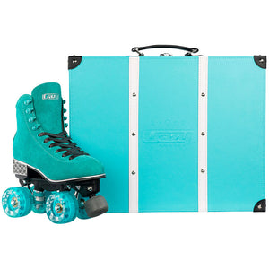 EVOKE SUEDE ROLLER SKATE TEAL - Skatescool Australia