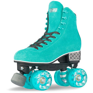 EVOKE SUEDE ROLLER SKATE TEAL - Skatescool Australia