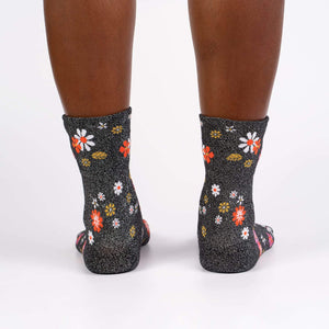 Sock it to Me Flower Power Turn Cuff Crew Socks