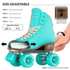 Crazy Retro Adjustable Roller Skates Teal