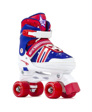 SFR SPECTRA KIDS ADJUSTABLE QUAD SKATES - BLUE RED - Skatescool Australia