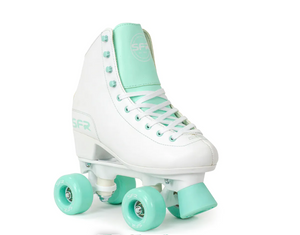 SFR FIGURE SKATES WHITE AND GREEN - Skatescool Australia