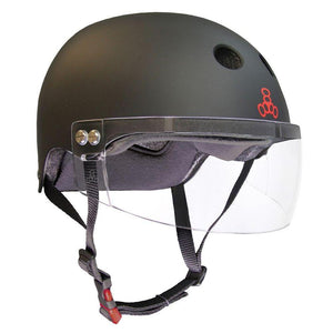 TRIPLE 8 THE VISOR CERTIFIED HELMET SS BLACK RUBBER - Skatescool Australia