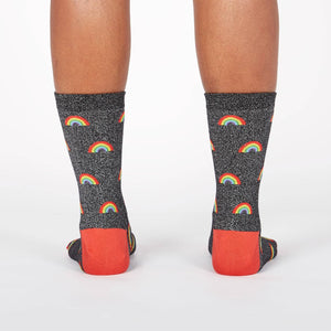 SOCK IT TO ME GLITTER OVER THE RAINBOW WOMENS CREW SOCKS - Skatescool Australia