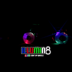 ILLUMIN8 62x36mm LED LIGHT UP WHEELS 2/PACK - Skatescool Australia