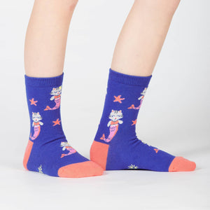 Sock It To Me PURRMAID JUNIOR (AGED 7-10) CREW SOCKS - Skatescool Australia