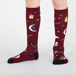 SOCK IT TO ME SPELLS TROUBLE JUNIOR (AGE 7-10) KNEE HIGH SOCKS - Skatescool Australia