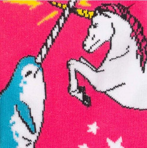 Sock It To Me Unicorn Vs Narwhal Womens Crew Socks