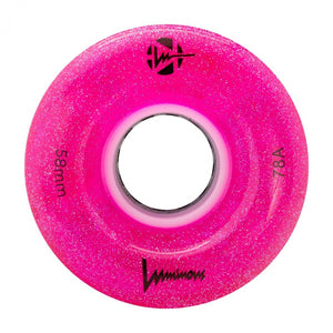 Luminous LED Quad Wheels Glitter 58mm 4pk