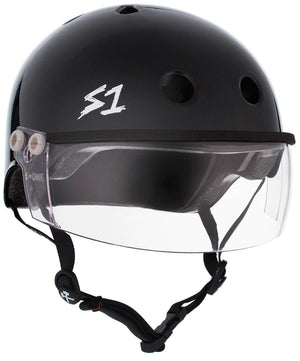 S1 Lifer Visor Helmet - Black Gloss - Skatescool Australia