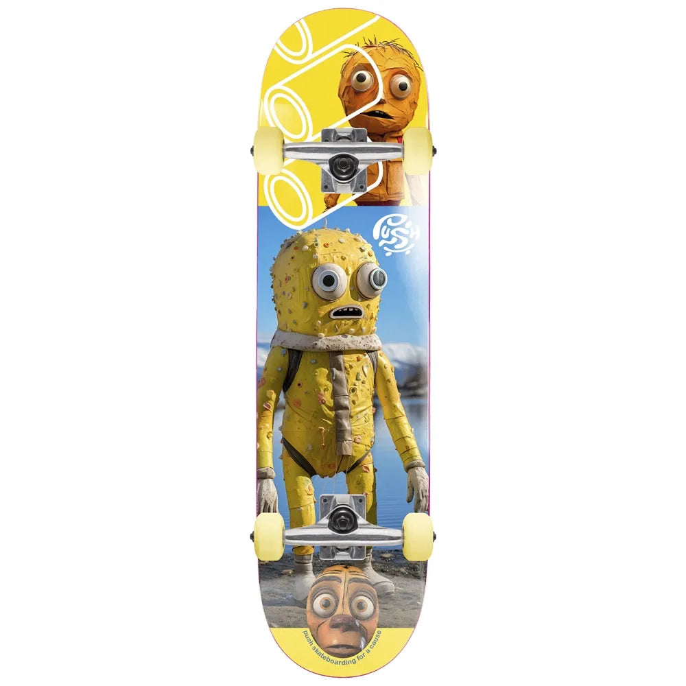 Push Skateboard Complete Yellow Man 7.25" Mini youth