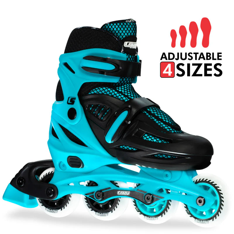Crazy Inline Skate Blade Size Adjustable Teal