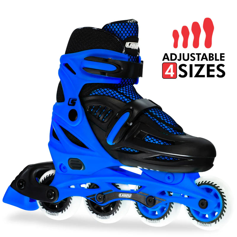 Crazy Inline Skate Blade Size Adjustable Blue
