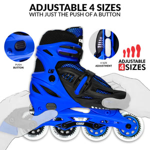 Crazy Inline Skate Blade Size Adjustable Blue