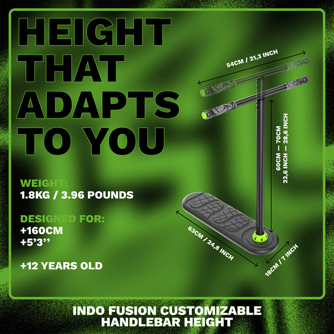 Indo Fusion Tramp Scooter - Black/Green