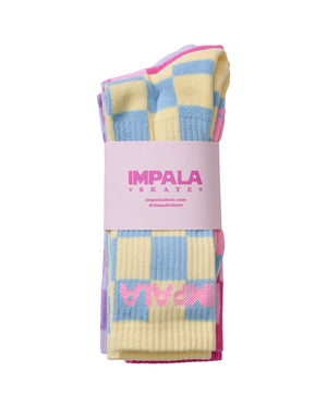 Impala Skate Socks 3 Pack - Check