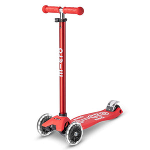 Micro Maxi Deluxe 3 Wheel LED Scooter - Red