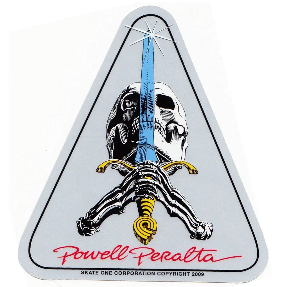 Powell Peralta Skull Sword Sticker - Silver