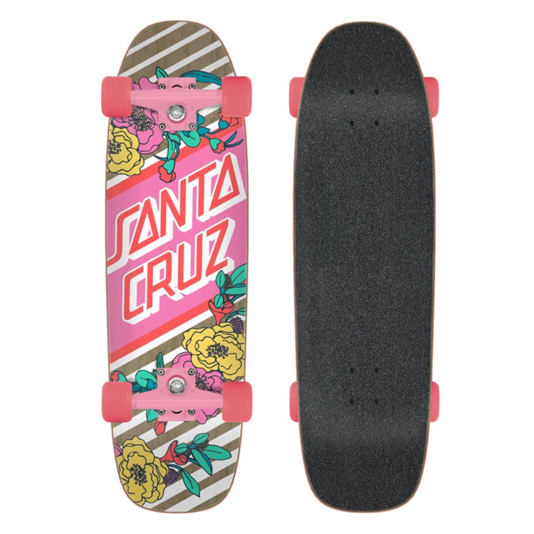 Santa Cruz Skateboard Floral Stripe Street Cruzer 29