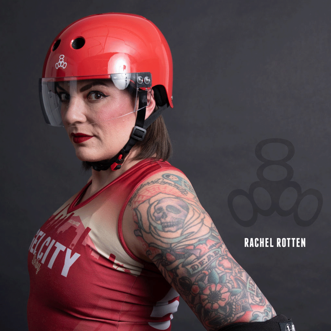Triple 8 The Visor Certified Helmet SS Scarlet Red Gloss