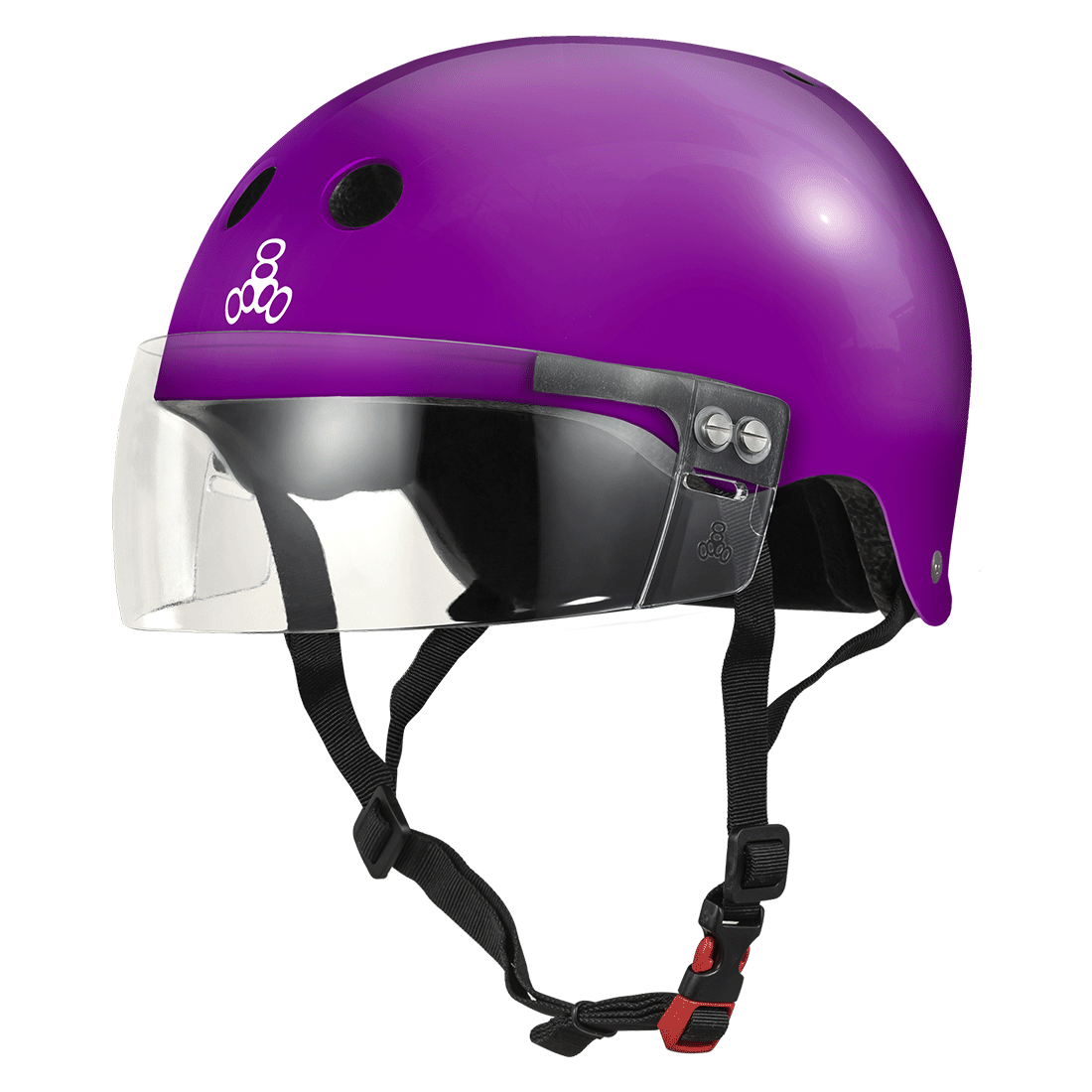 Triple 8 The Visor Certified Helmet SS Purple Gloss