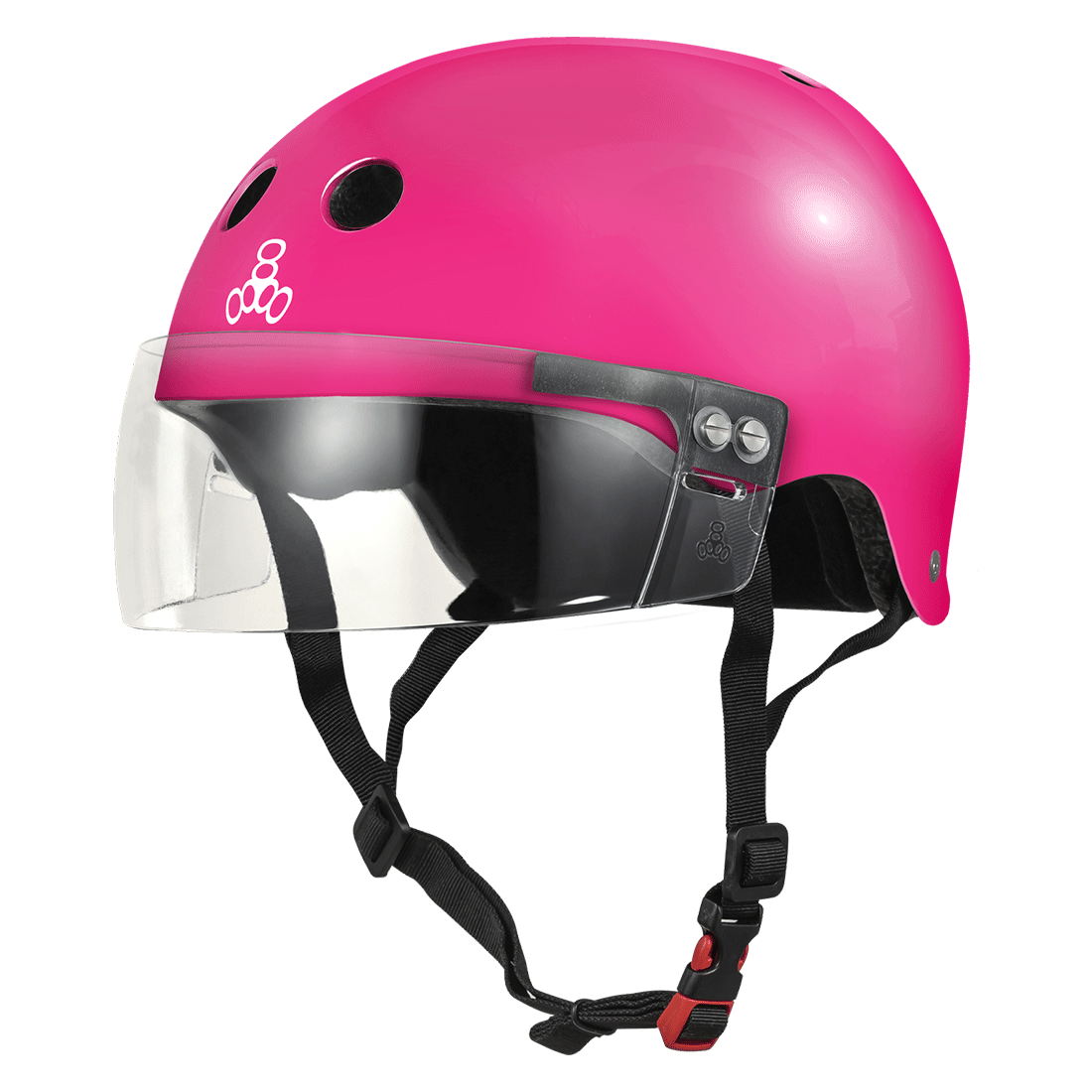 Triple 8 The Visor Certified Helmet SS Pink Gloss