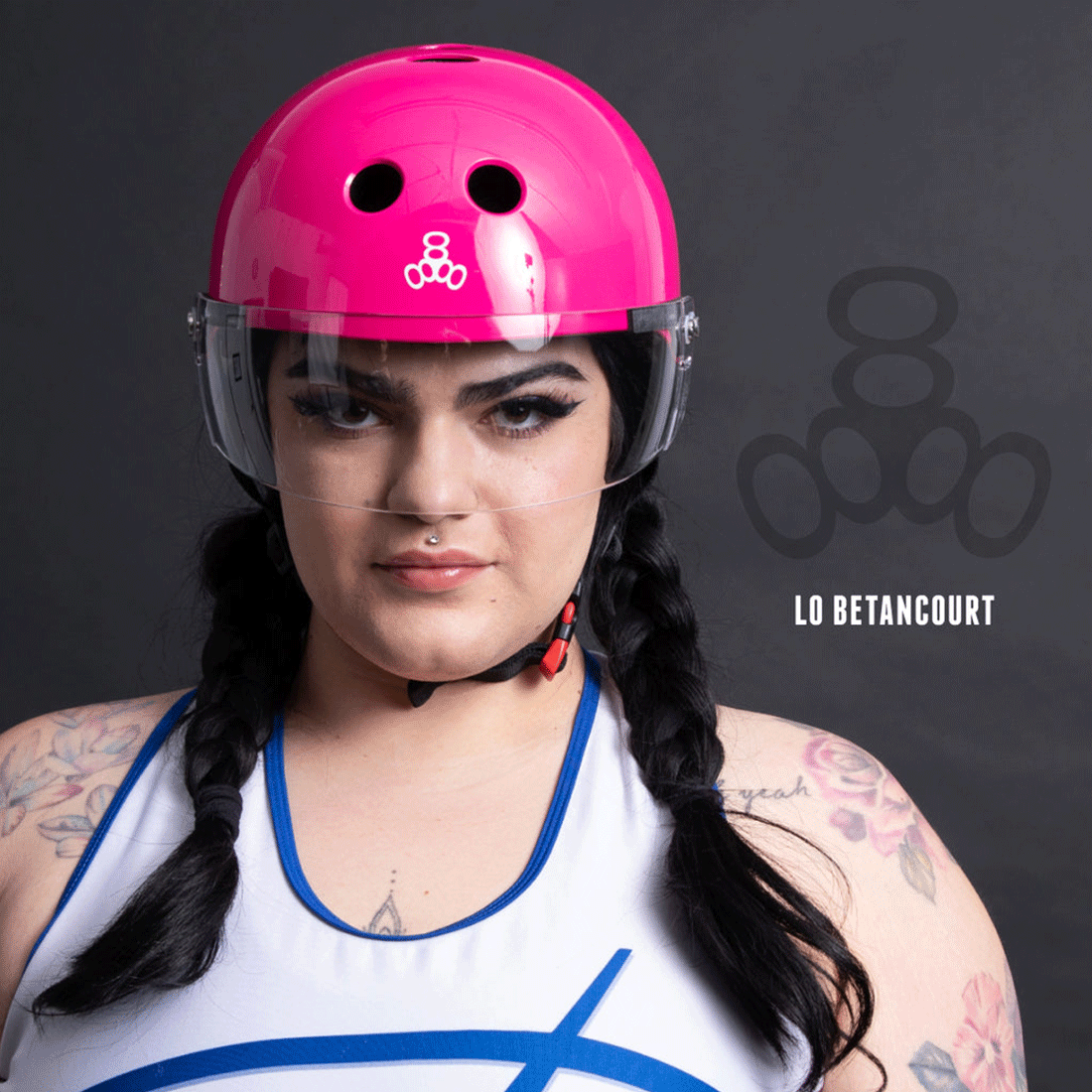 Triple 8 The Visor Certified Helmet SS Pink Gloss