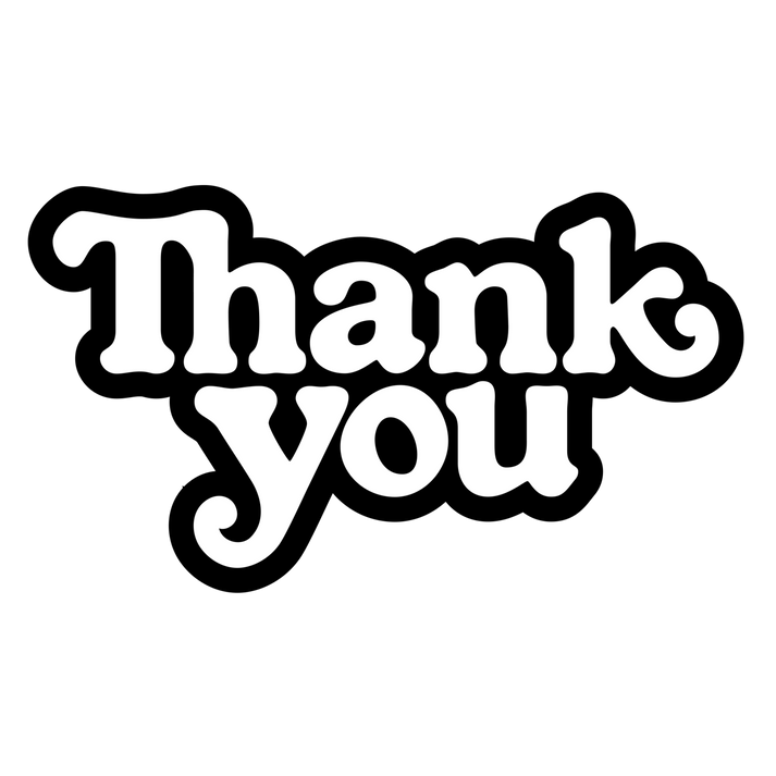 Thank You Logo Sticker - Black/White