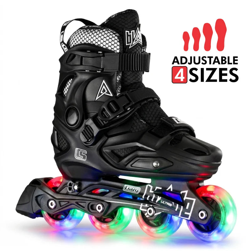 Crazy Inline Skate Blade Size Adjustable Black-Ultra