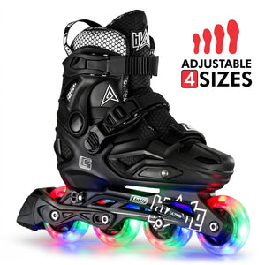 Crazy Inline Skate Blade Size Adjustable Black-Ultra