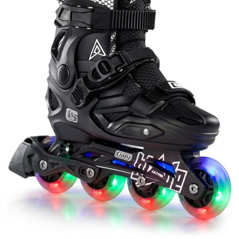 Crazy Inline Skate Blade Size Adjustable Black-Ultra