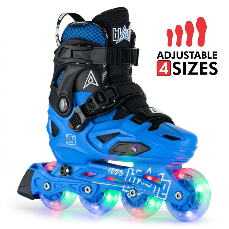 Crazy Inline Skate Blade Size Adjustable Blue-Ultra