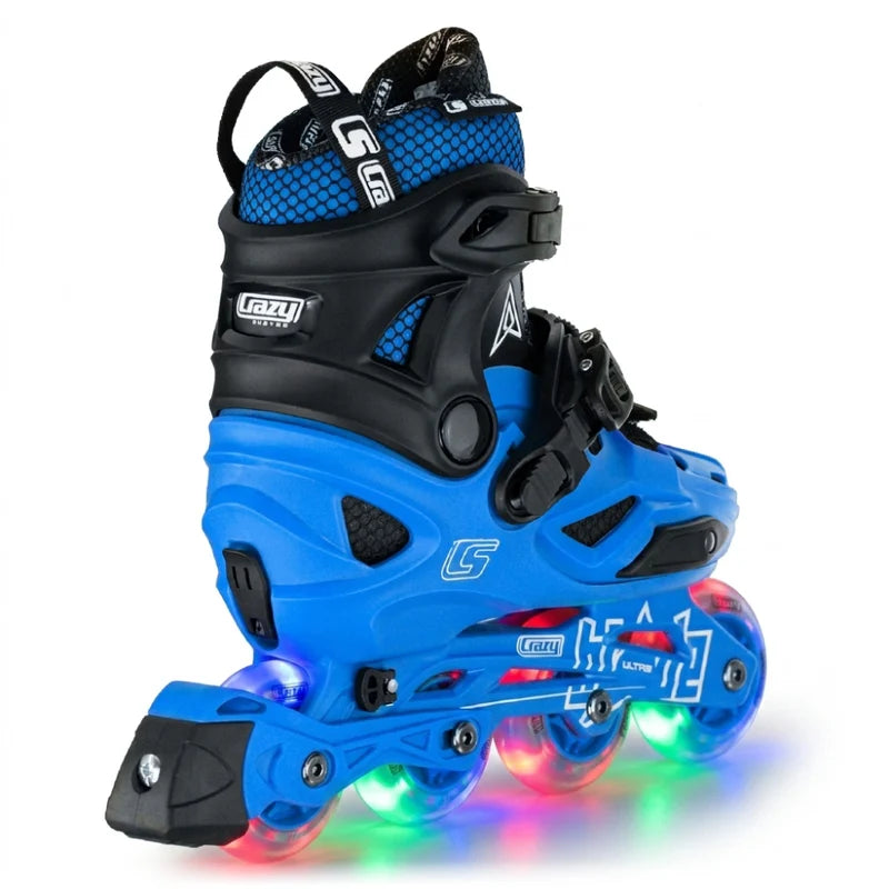Crazy Inline Skate Blade Size Adjustable Blue-Ultra