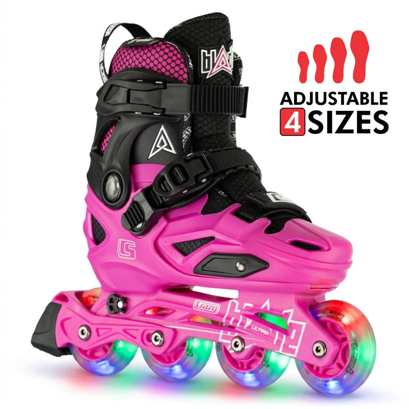 Crazy Inline Skate Blade Size Adjustable Pink-Ultra