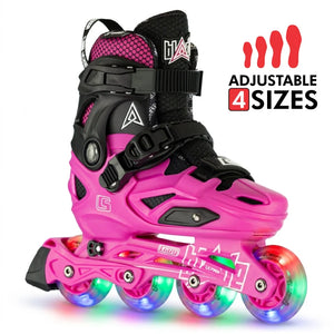 Crazy Inline Skate Blade Size Adjustable Pink-Ultra