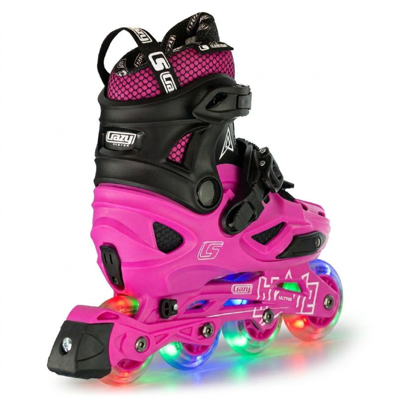 Crazy Inline Skate Blade Size Adjustable Pink-Ultra