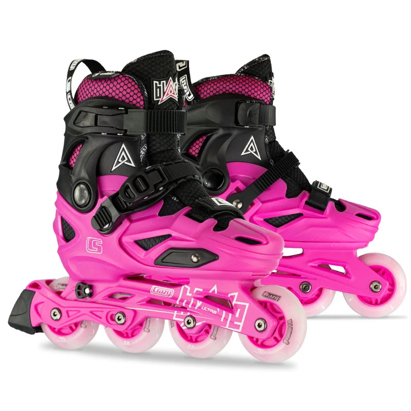 Crazy Inline Skate Blade Size Adjustable Pink-Ultra