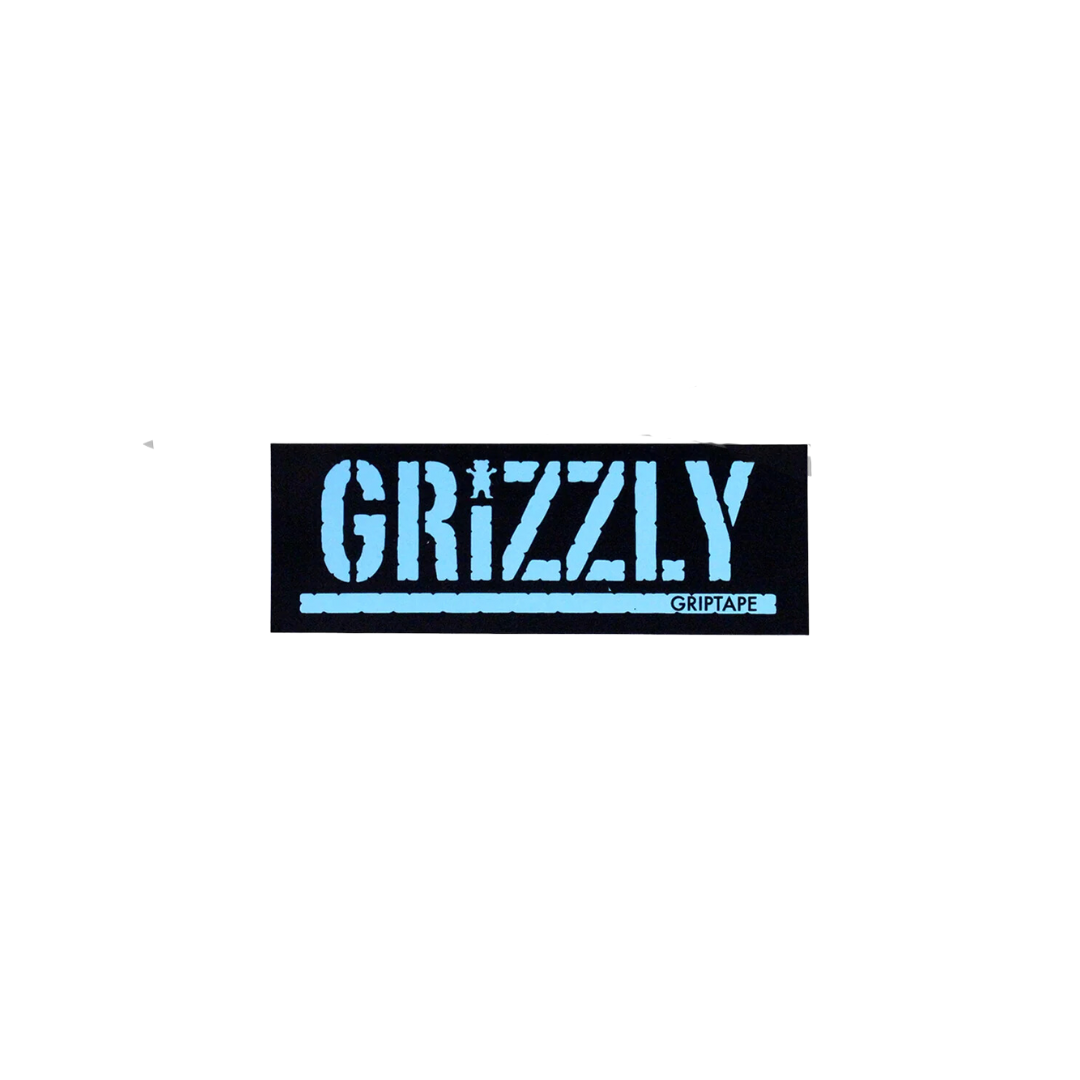 Grizzly Stamp Logo Sticker - Black/Teal