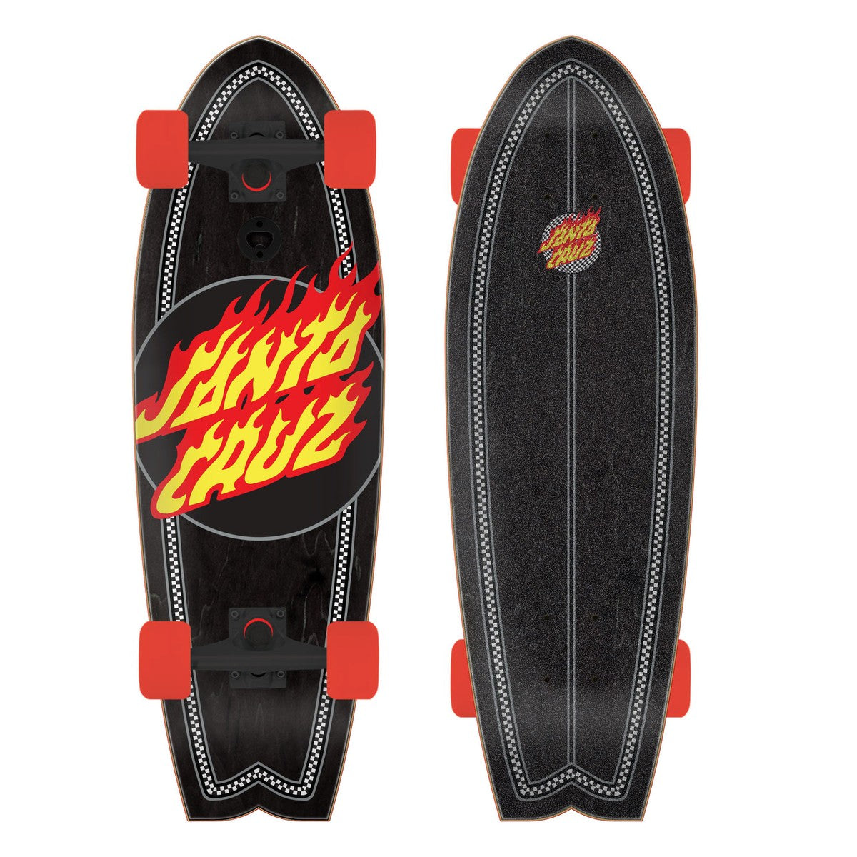 Santa Cruz - Flame Dot Check Cruiser 8.81 Complete Skateboard