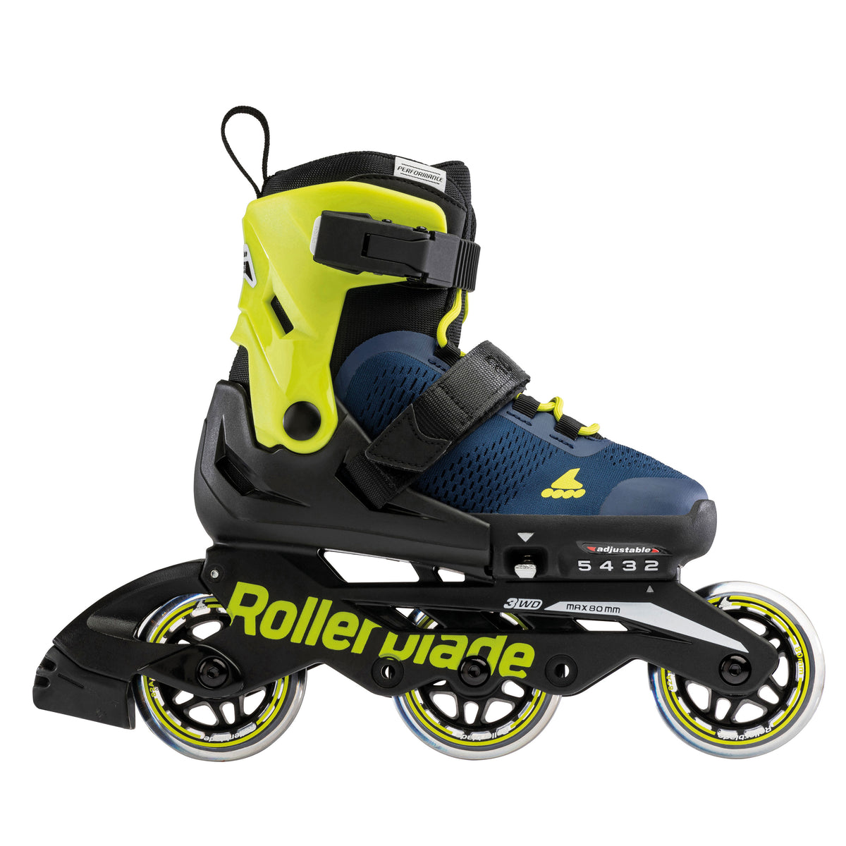 Rollerblade Microblade 3WD Adj Inline Skates Blue Royal/Lime