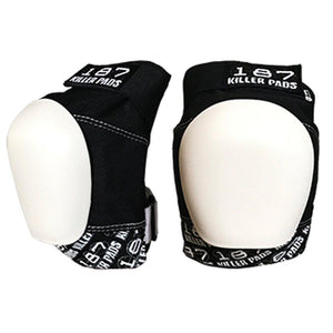 187 Pro Knee Pads (Black/White) white cap